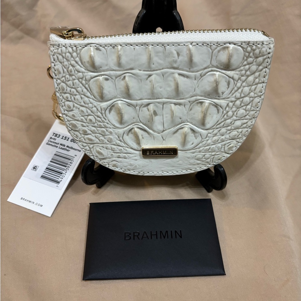 Brahmin Cream Croc-Embossed